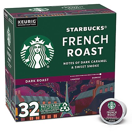 Starbucks French Roast 100% Arabica Dark Roast K Cup Coffee Pods Box 32 Count - Each - Image 1