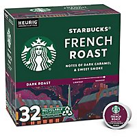 Starbucks French Roast 100% Arabica Dark Roast K Cup Coffee Pods Box 32 Count - Each - Image 1