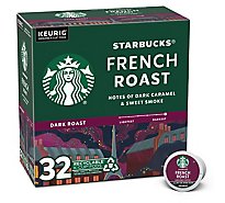 Starbucks French Roast 100% Arabica Dark Roast K Cup Coffee Pods Box 32 Count - Each