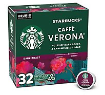 Starbucks Coffee K-Cup Pods Dark Roast Caffe Verona Box - 32-0.44 Oz