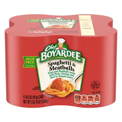 Chef Boyardee Spaghetti And Meatballs - 4-14.5 Oz - Image 1