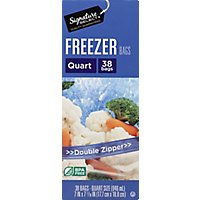 Signature SELECT Bags Freezer Click N Lock Double Zipper Quart - 38 Count - Image 2