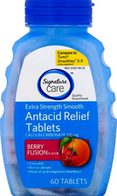 Signature Select/Care Antacid Relief Extra Strength Smooth Berry Fusion Tablet - 60 Count - Image 2