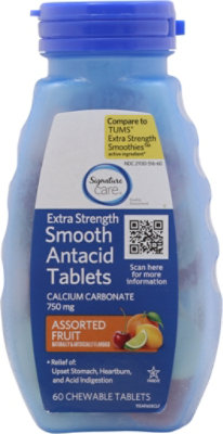 Signature Select/Care Antacid Relief Extra Strength Smooth Assorted Fruit Tablet - 60 Count - Image 2