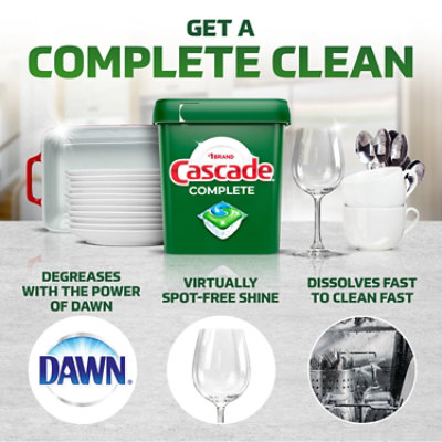 Cascade Complete Dishwasher Detergent Pods ActionPacs Tabs Fresh Scent - 43 Count - Image 2