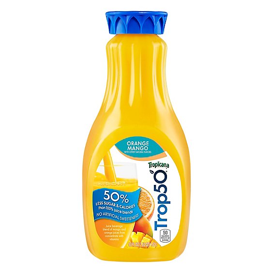 Tropicana Trop50 Orange Juice with Mango Pulp Chilled - 52 Fl. Oz.