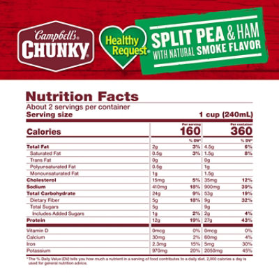 Campbell's Chunky Healthy Request Split Pea Soup With Ham - 19 Oz - Image 4