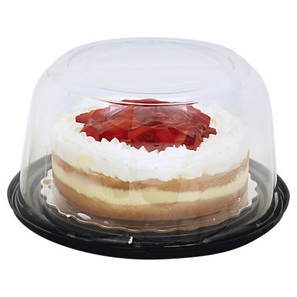 Bakery Cheesecake Boston Cream Fresh Strawberry Topped 8 Inch 1 Layer - Image 1