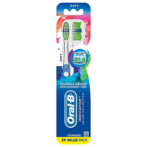 Oral-B Indicator Color Collection Toothbrushes Soft - 2 Count