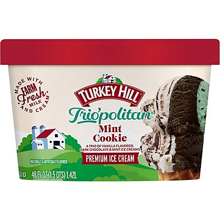 Turkey Hill Ice Cream Premium Triopolitan Mint Cookie - 48 Fl. Oz. - Image 2