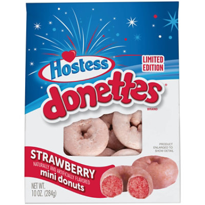 HOSTESS Strawberry Flavored DONETTES Donuts Bag - 10 Oz - Image 1