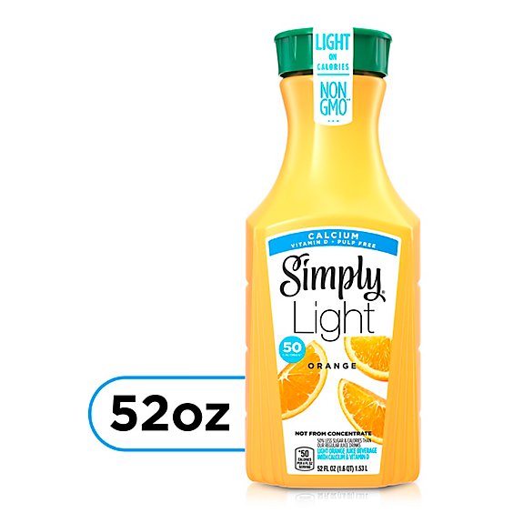 Simply Orange Light Juice Pulp Free With Calcium & Vitamin D - 52 Fl. Oz.