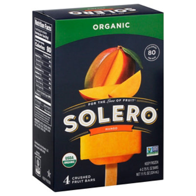  Solero Organic Fruit Bars Crushed Fresh Mango 4 Count - 11 Fl. Oz. 