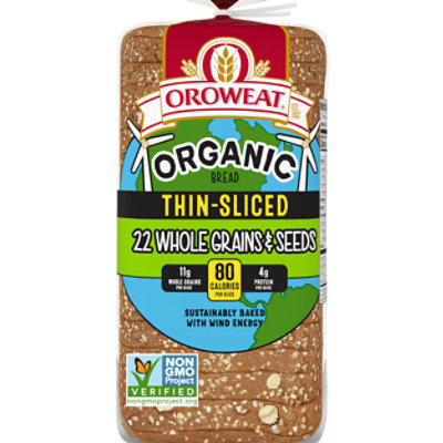 Oroweat Organic Bread 22 Grains & Seeds Thin Sliced - 20 Oz