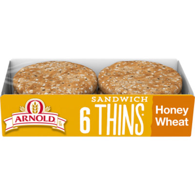 Arnold Sandwich Thins Honey Wheat Rolls - 6 - 12 Oz - Image 1