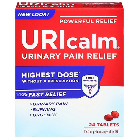Uricalm Max Strength Urinary Pain Relief Tablets - 24 Count