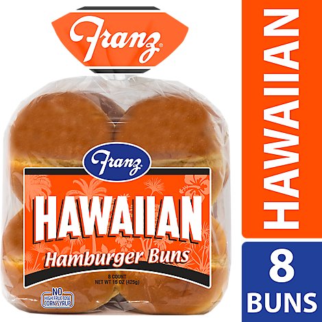 Franz Hamburger Buns Hawaiian 8 Count - 15 Oz