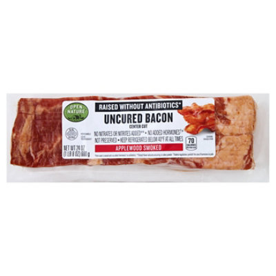 Open Nature Bacon Applewood Smoked Center Cut Uncured - 24 Oz - Image 1