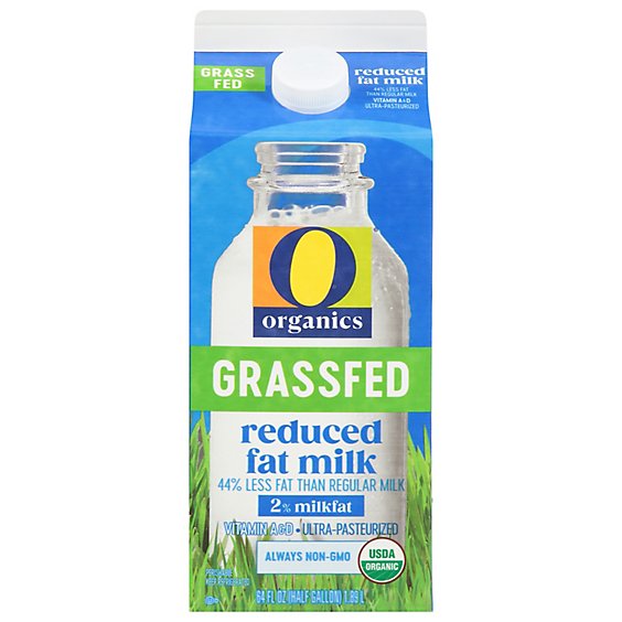 O Organics Organic Milk Grass Fed 2% Reduced Fat - Half Gallon