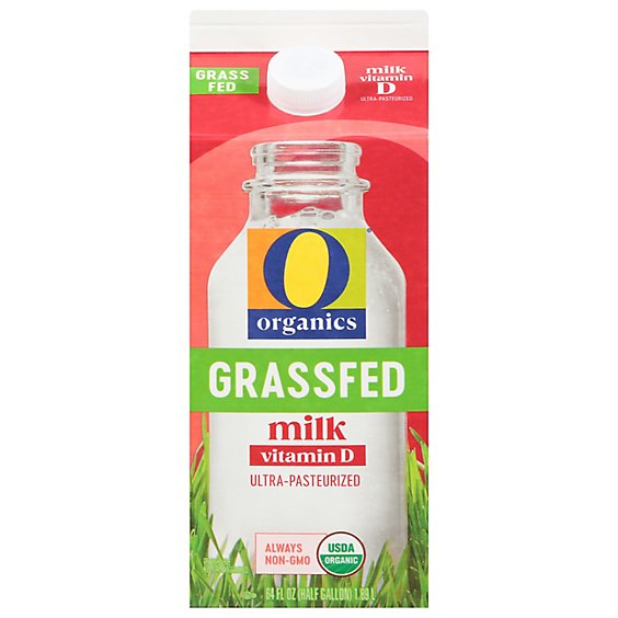 O Organics Organic Milk Grass Fed Vitamin D - Half Gallon