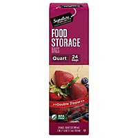 Signature SELECT Bags Food Storage Click & Lock Double Zipper Quart - 24 Count - Image 3