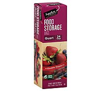 Signature SELECT Bags Food Storage Click & Lock Double Zipper Quart - 24 Count