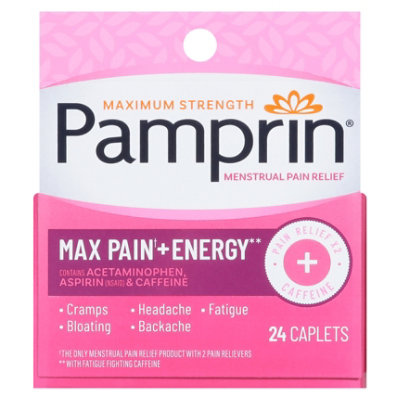 Pamprin Maximum Strength Caplets - 24 Count - Image 3