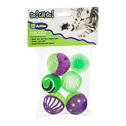 Go Cat Go Rollin In Fun Cat Toy Balls Multipack - 6 Count - Image 1