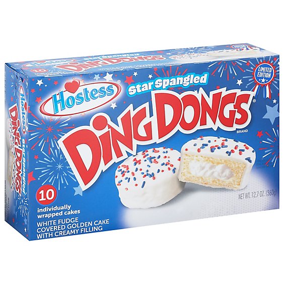 Hostess Ding Dongs Star Spangled Cakes 10 Count - 12.7 Oz