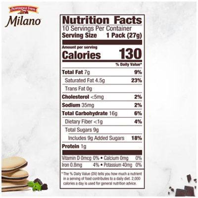 Pepperidge Farm Milano Mint Chocolate Cookies - 10 Ct - 0.95 Oz - Image 4