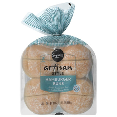 Signature SELECT Artisan Hamburger Buns White - 21 Oz