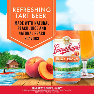 Leinenkugels Juicy Peach Craft Beer 4.4% ABV Cans - 6-12 Fl. Oz. - Image 2