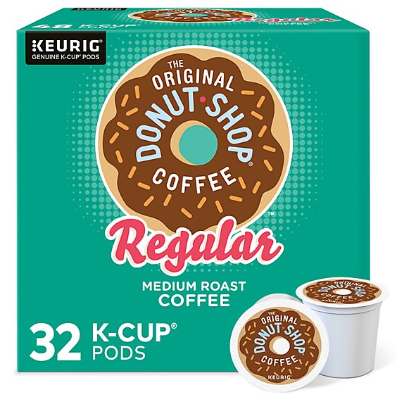 The Original Donut Shop Regular Medium Roast Coffee K Cup Pods - 32 Count