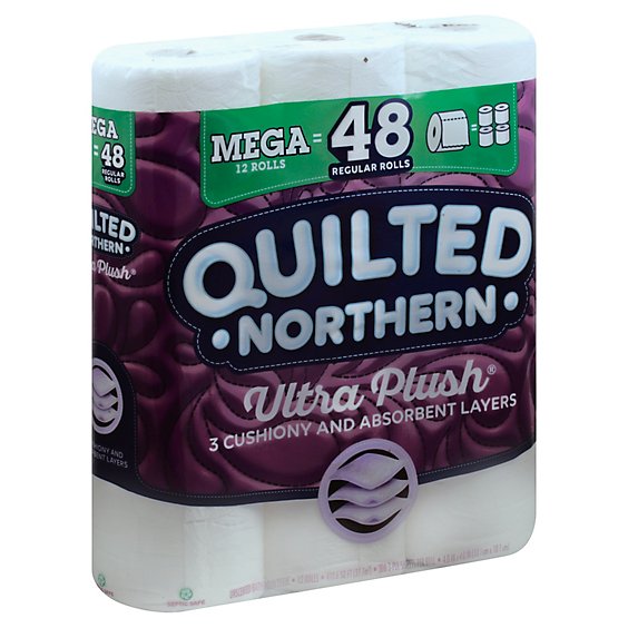 Quilted Northern Ultra Plush Bathroom Tissue Mega Roll 3 Ply White - 12 Roll