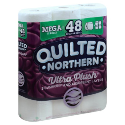 Quilted Northern Ultra Plush Bathroom Tissue Mega Roll 3 Ply White - 12 Roll  - Albertsons