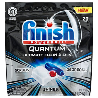 Finish Dishwasher Detergent Powerball Quantum Tablets 20 Count Pouch - 8.8 Oz - Image 1