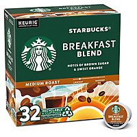 Starbucks Breakfast Blend 100% Arabica Medium Roast K Cup Coffee Pods Box 32 Count - Each - Image 1