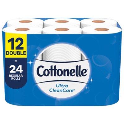 Cottonelle Ultra CleanCare Toilet Paper Double Roll 1 Ply Sheets - 12 Roll - Image 2