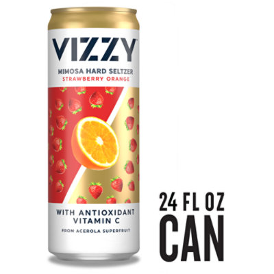 Vizzy Mimosa Strawberry Orange Hard Seltzer 5% ABV Can - 24 Fl. Oz. - Image 1