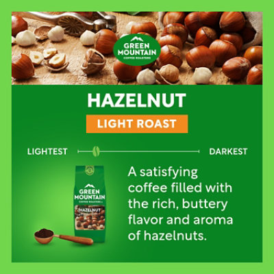 Green Mountain Coffee Roasters Hazelnut Flavored Light Roast Ground Coffee Bagged -  12 Oz - Image 2