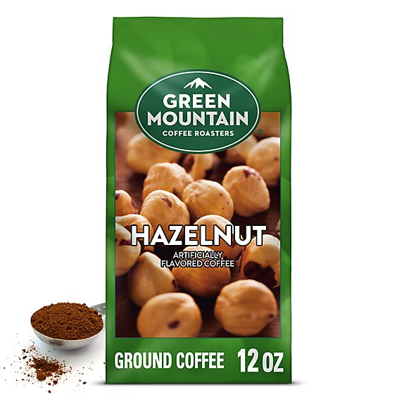 Green Mountain Coffee Roasters Hazelnut Flavored Light Roast Ground Coffee Bagged -  12 Oz