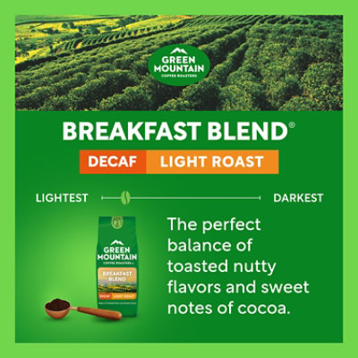 Green Mountain Coffee Roasters Breakfast Blend Decaf Light Roast Ground Coffee Bagged - 12 Oz - Image 2