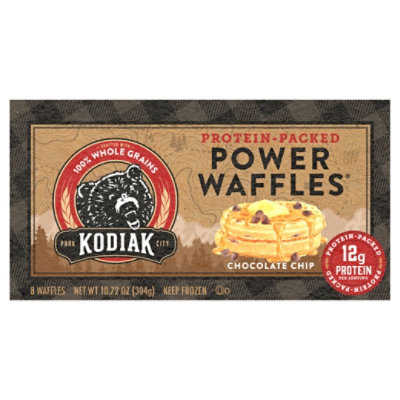Kodiak Cakes Power Waffles Chocolate Chip 8 Count - 10.72 Oz