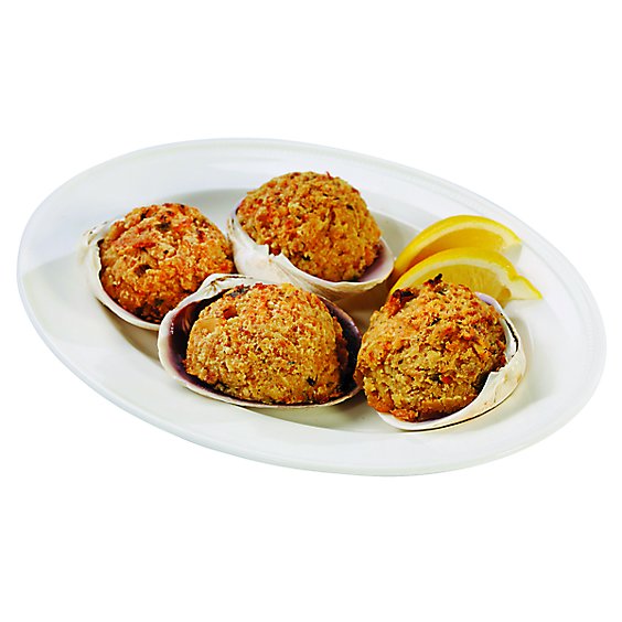 Kitchens Seafood Gourmet Stuffed Clams 4 Ounces Service Case - Each