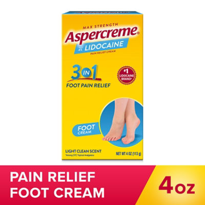 Aspercreme Foot Pain W Lidocaine - 4 Oz