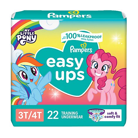 Pampers Easy Ups Size 3T To 4T Girls Training Underwear - 22 Count