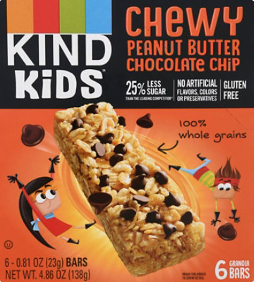 KIND Granola Bars Kids Chewy Peanut Butter Chocolate Chip Box - 6-0.81 Oz - Image 2