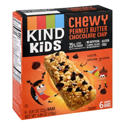 KIND Granola Bars Kids Chewy Peanut Butter Chocolate Chip Box - 6-0.81 Oz
