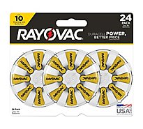RAYOVAC Batteries Hearing Aid Size 10 Blister Pack - 24 Count