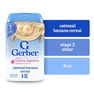 Gerber Banana Probiotic Oatmeal Baby Cereal Canister - 8 Oz - Image 1